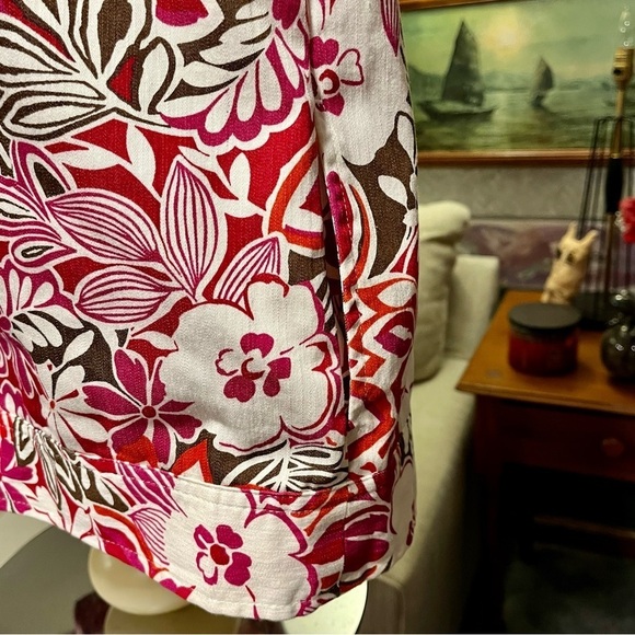 KORET Floral Shacket Women's Size L Jacket MOD Colorful Button-Up Stretch - Picture 11 of 15